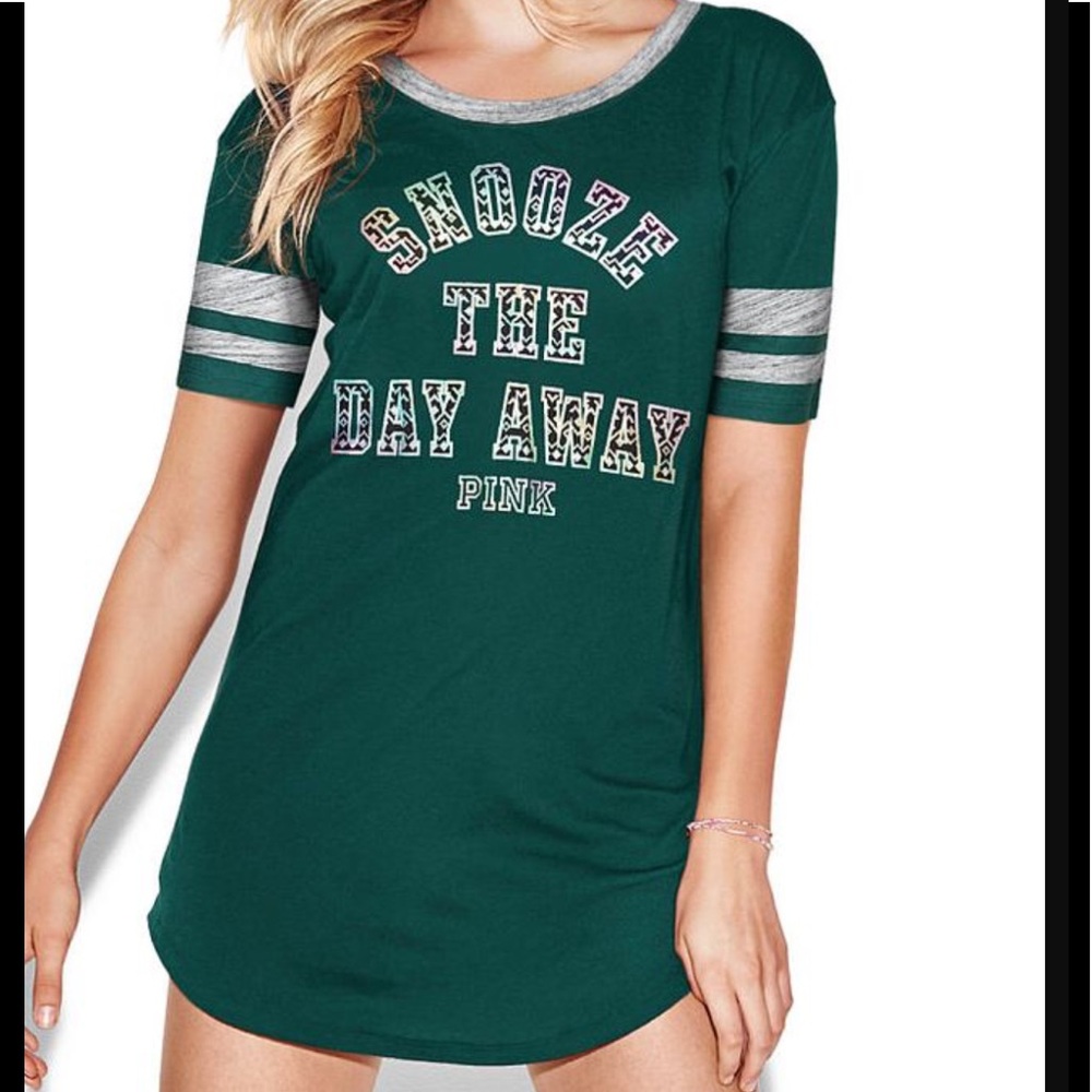 PINK Victoria's Secret Green Sleep Shirt